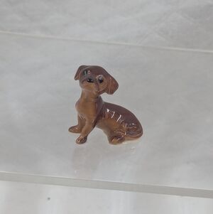 Hagen Renaker Miniature Dachahund Pup Brown Dog Ceramic Figurine Collectible